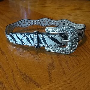 Little Girl's Nacona Glitzy Cowhide Belt